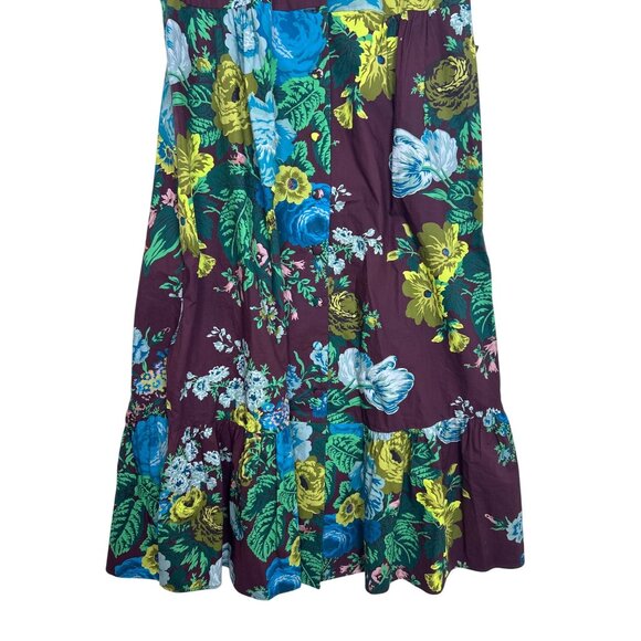 NWT Tuckernuck Alice Dress Merlot Sharp Floral Midi Dress Sz S Ruffles Cottage - Picture 4 of 13